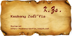 Keskeny Zsófia névjegykártya